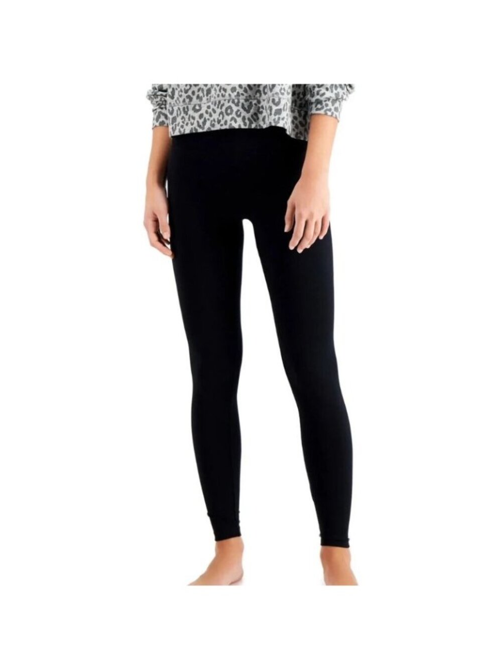NWT Jenni Intimates Womens Black Stretch High Waist Pull-On Leggings M MEDIUM